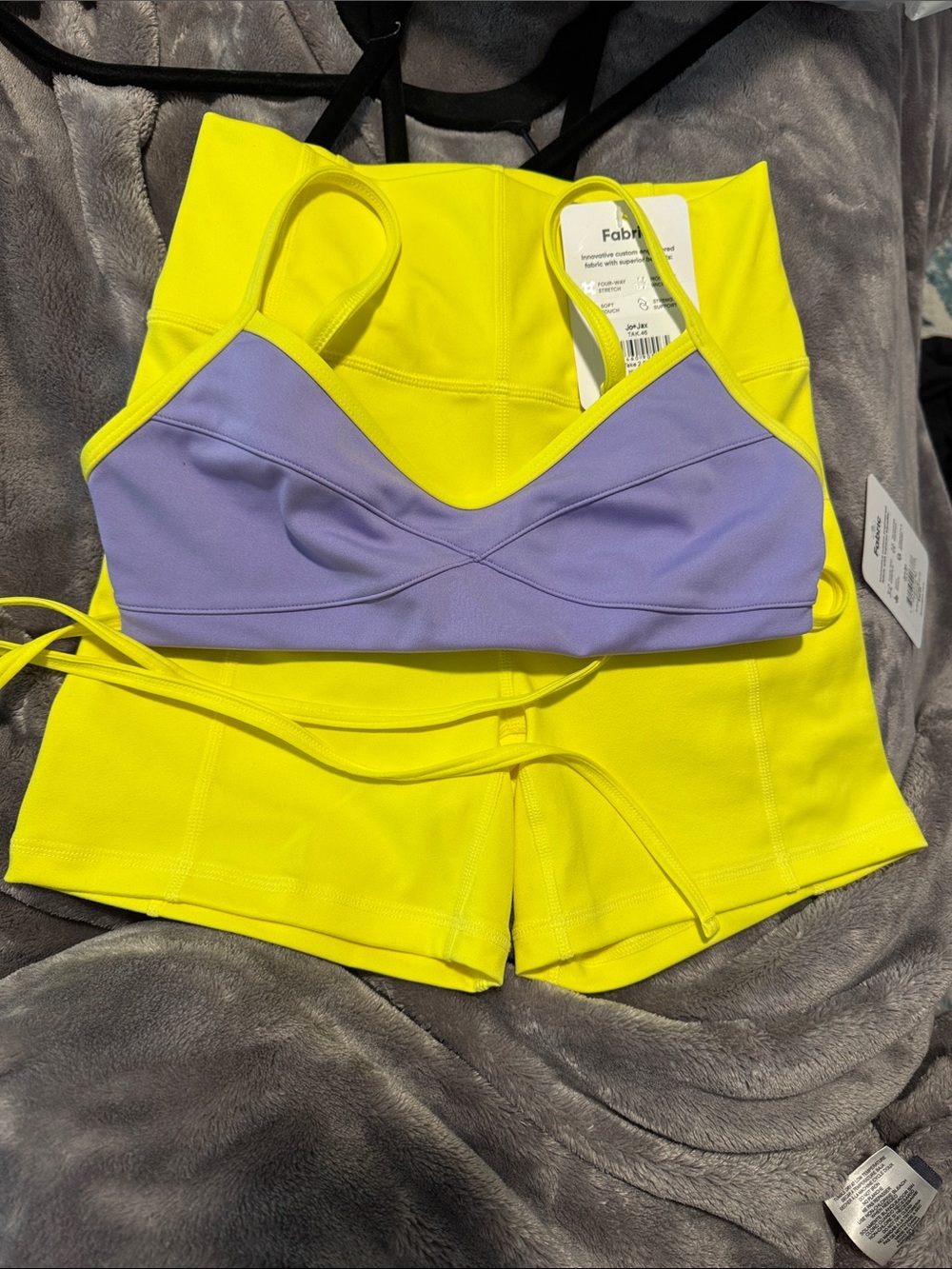 Jo + Jax NWT Lavender & Neon Yellow Set